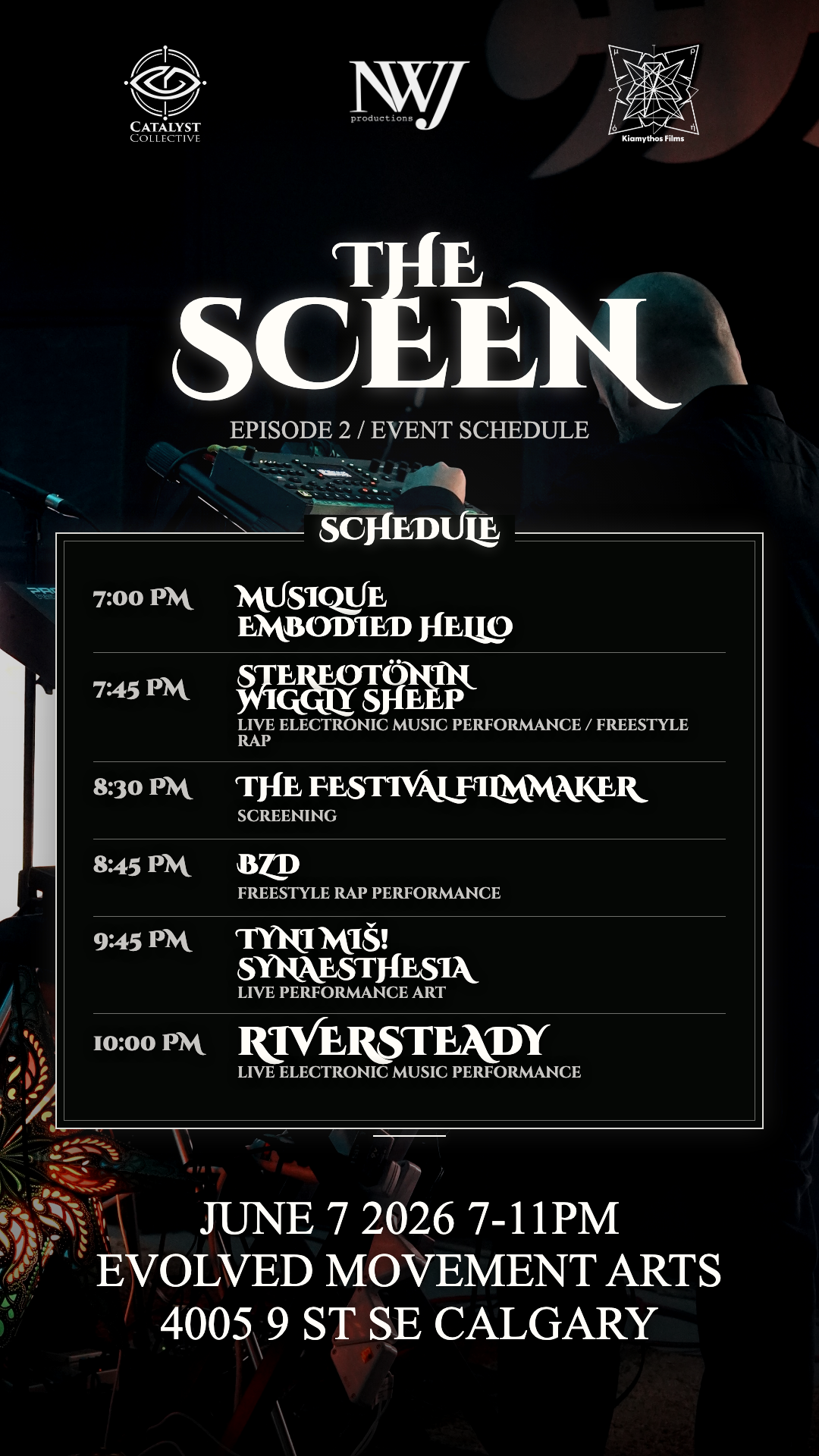 The SCEEN Episode 2 schedule poster.