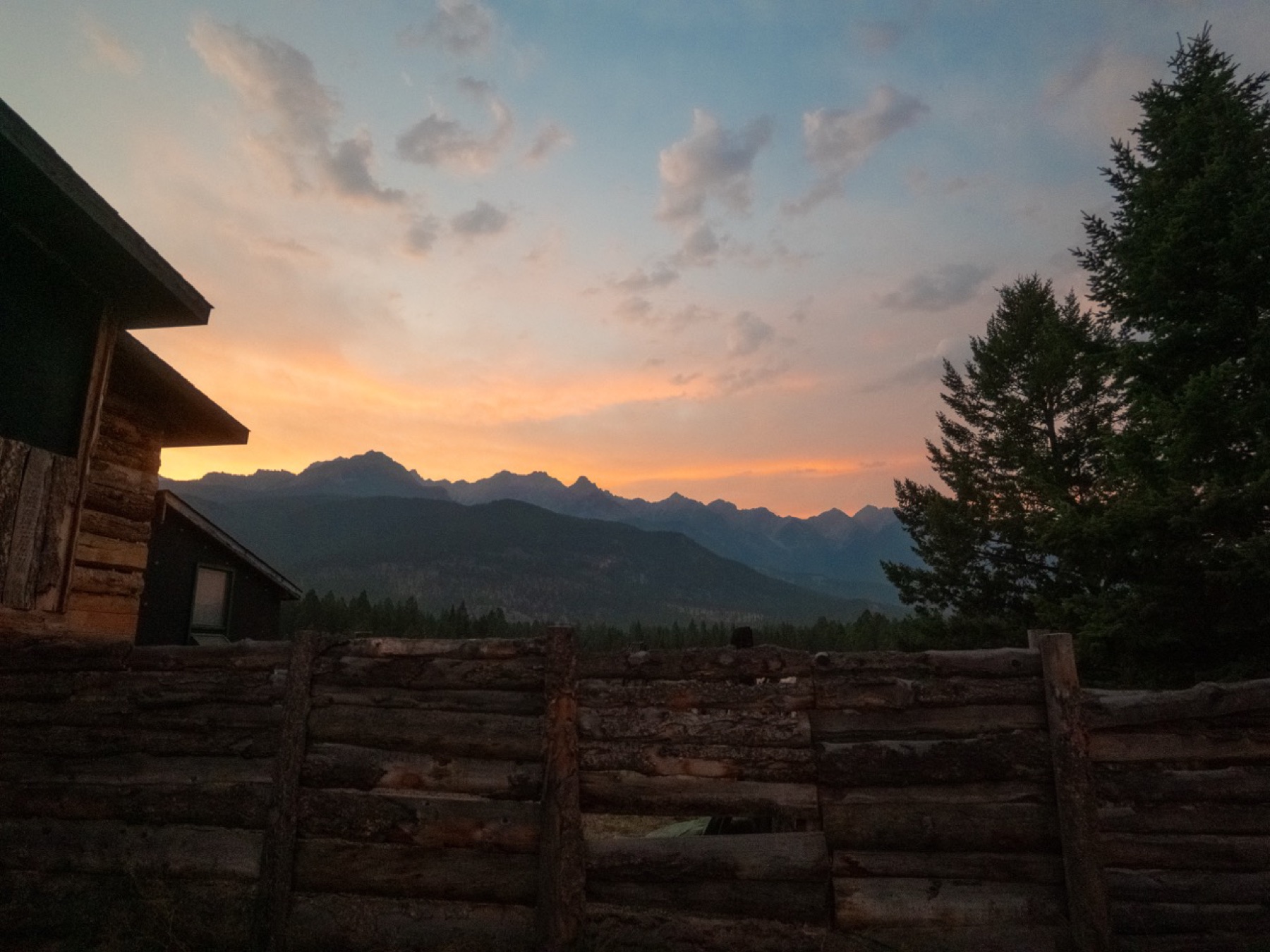 Mountain sunset outside Ursus at Wicked Woods.